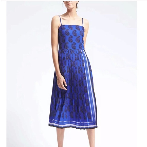 Paisley Pleated Midi Dress - Picture 4 of 6